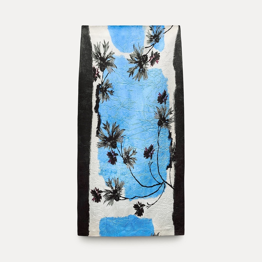 Zara Palm Printed Pencil Tropical Skirt. ZW Collection